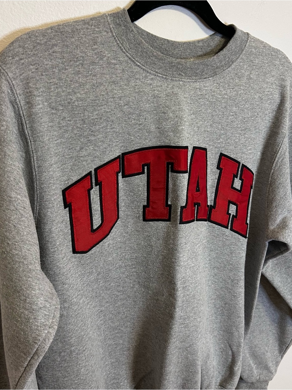 Champion Gray Crewneck Sweatshirt with Red UTAH Applique